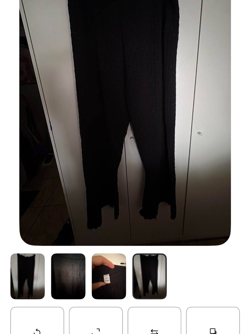 Old Navy Black Textured Wide-Leg Pants